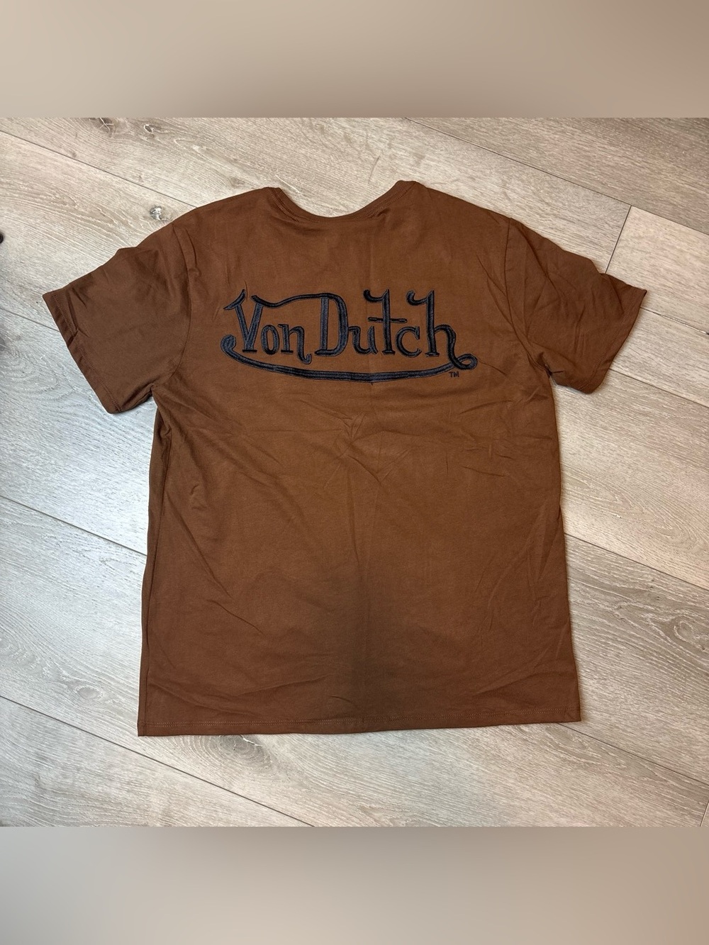 Von Dutch Brown Short Sleeve Logo Tee